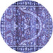 Round Persian Blue Traditional Rug, tr4338blu