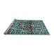 Sideview of Machine Washable Persian Light Blue Traditional Rug, wshtr4338lblu