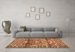 Machine Washable Persian Brown Traditional Rug in a Living Room,, wshtr4338brn