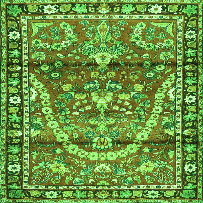 Serging Thickness of Persian Green Traditional Rug, tr4338grn