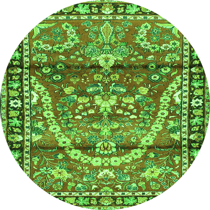 Square Persian Green Traditional Rug, tr4338grn