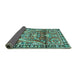 Sideview of Persian Turquoise Traditional Rug, tr4338turq