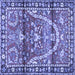 Square Persian Blue Traditional Rug, tr4338blu