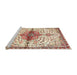 Sideview of Machine Washable Traditional Khaki Gold Rug, wshtr4339