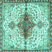 Square Persian Turquoise Traditional Rug, tr4339turq