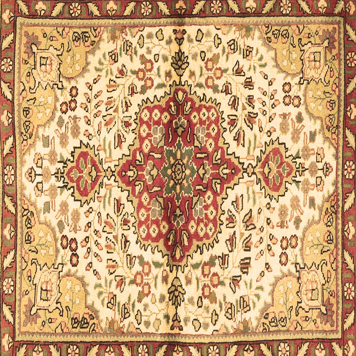 Square Persian Brown Traditional Rug, tr4339brn