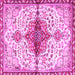 Square Machine Washable Persian Pink Traditional Rug, wshtr4339pnk