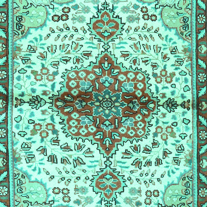 Machine Washable Persian Turquoise Traditional Area Rugs, wshtr4339turq