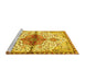 Sideview of Machine Washable Persian Yellow Traditional Rug, wshtr4339yw