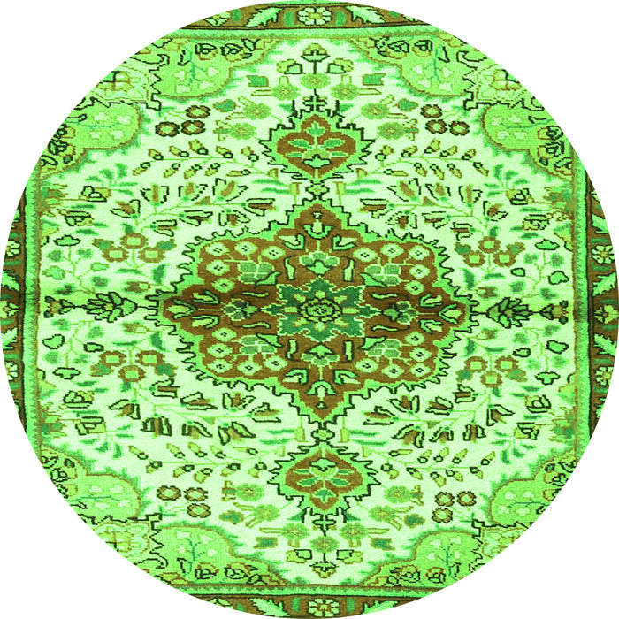 Square Persian Green Traditional Rug, tr4339grn