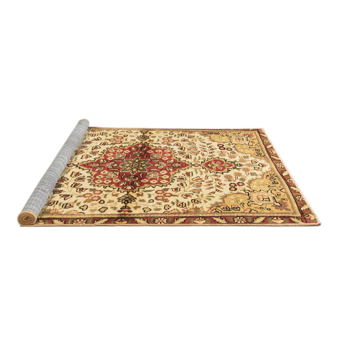 Sideview of Machine Washable Persian Brown Traditional Rug, wshtr4339brn