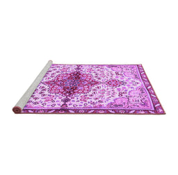 Sideview of Machine Washable Persian Purple Traditional Area Rugs, wshtr4339pur
