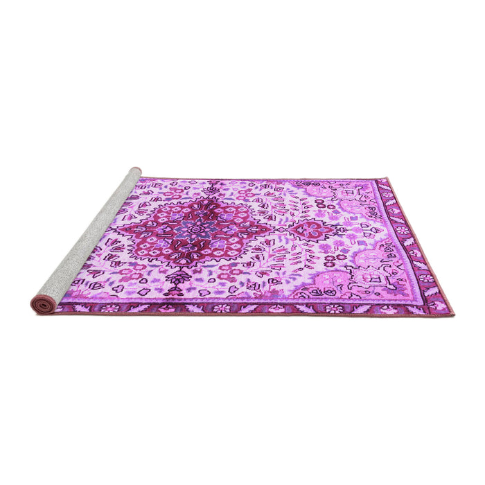 Sideview of Machine Washable Persian Purple Traditional Area Rugs, wshtr4339pur