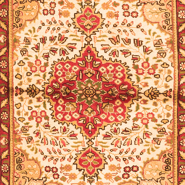 Serging Thickness of Machine Washable Persian Orange Traditional Area Rugs, wshtr4339org
