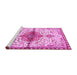 Sideview of Machine Washable Persian Pink Traditional Rug, wshtr4339pnk