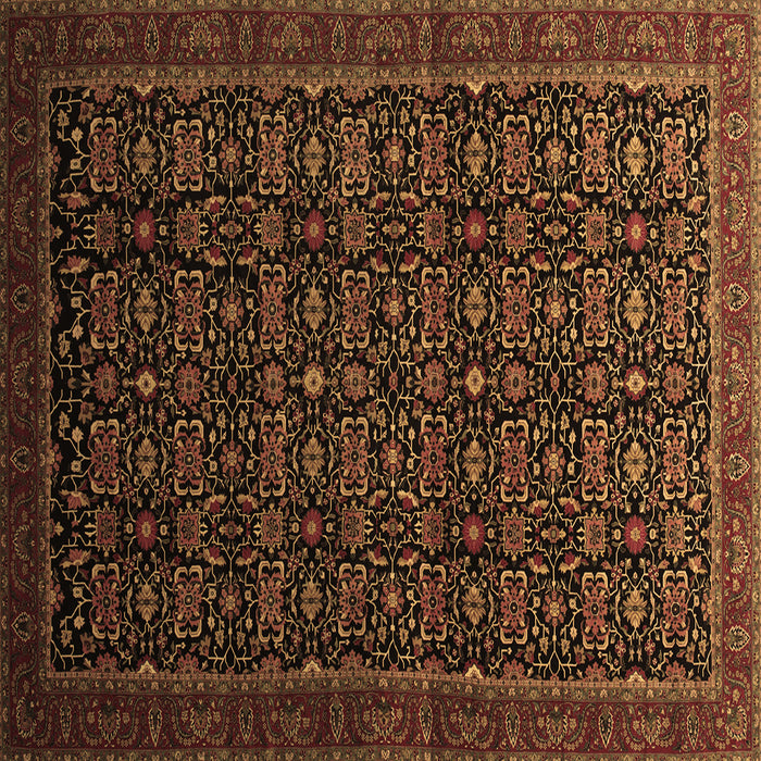 Square Machine Washable Persian Brown Traditional Rug, wshtr433brn