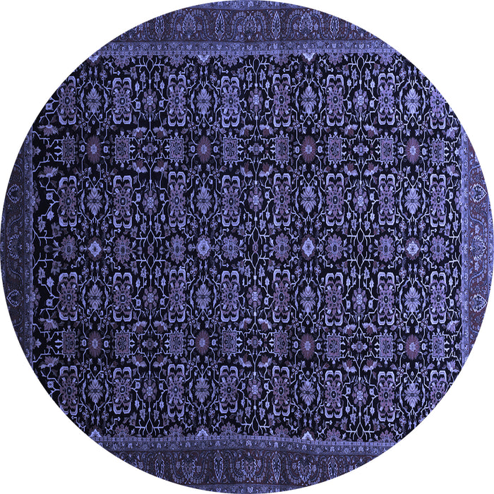 Round Persian Blue Traditional Rug, tr433blu