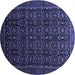 Round Persian Blue Traditional Rug, tr433blu