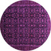 Round Machine Washable Persian Purple Traditional Area Rugs, wshtr433pur