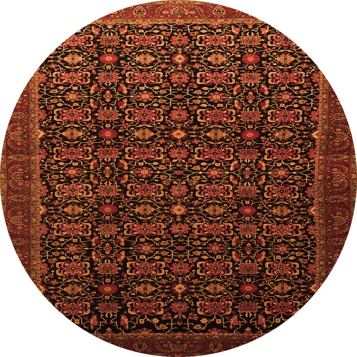 Square Persian Orange Traditional Rug, tr433org