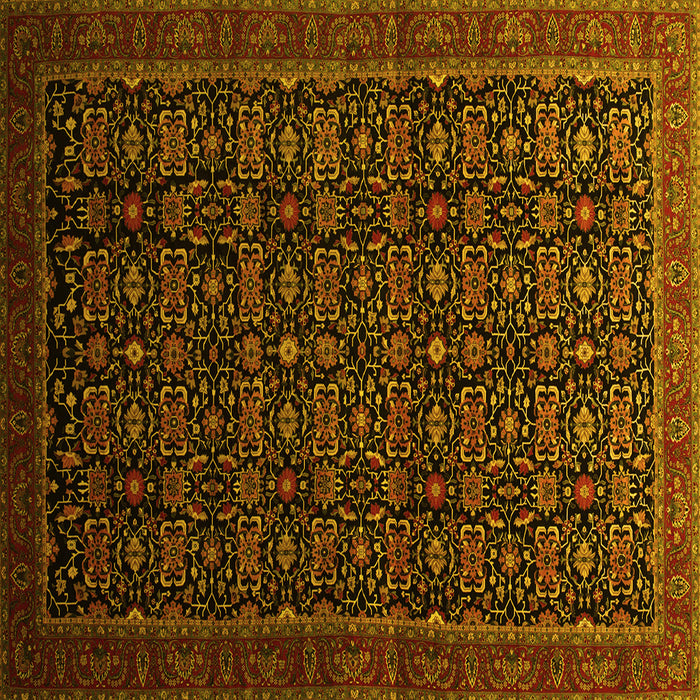 Square Persian Yellow Traditional Rug, tr433yw