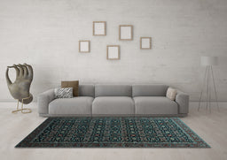 Machine Washable Persian Light Blue Traditional Rug in a Living Room, wshtr433lblu