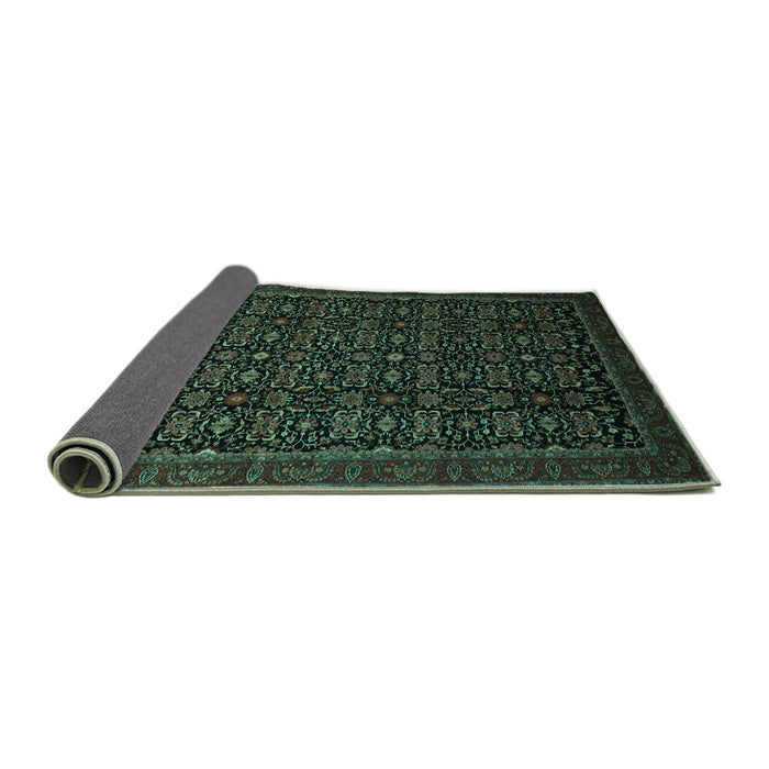 Sideview of Persian Turquoise Traditional Rug, tr433turq