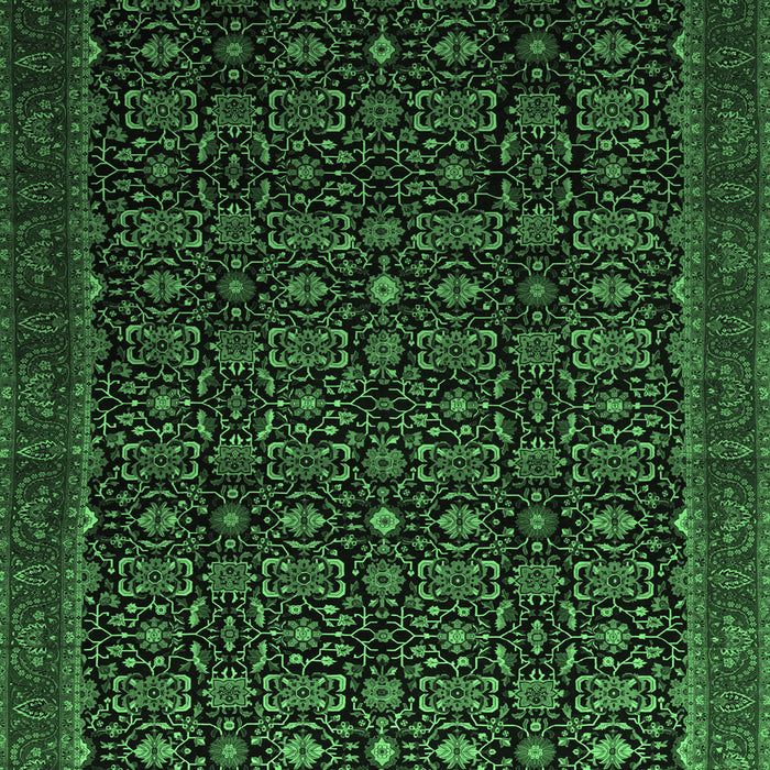 Machine Washable Persian Emerald Green Traditional Area Rugs, wshtr433emgrn