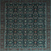 Square Machine Washable Persian Light Blue Traditional Rug, wshtr433lblu