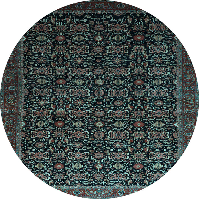 Round Persian Light Blue Traditional Rug, tr433lblu