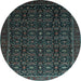 Round Persian Light Blue Traditional Rug, tr433lblu