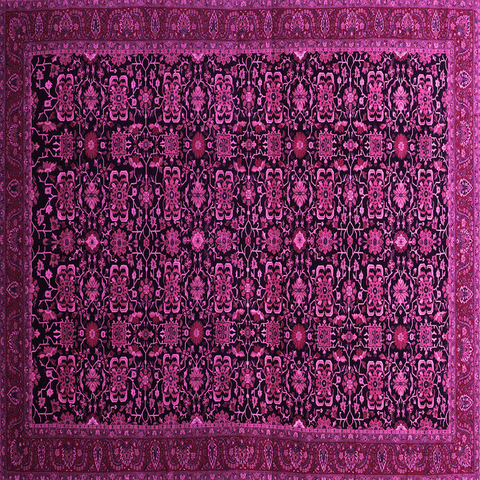 Square Machine Washable Persian Pink Traditional Rug, wshtr433pnk