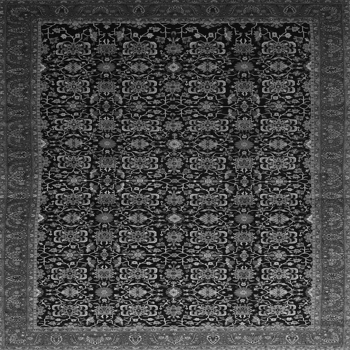 Round Machine Washable Persian Gray Traditional Rug, wshtr433gry