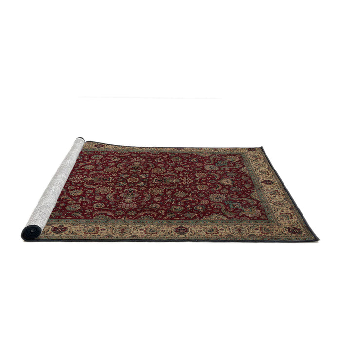Sideview of Machine Washable Traditional Brown Rug, wshtr434