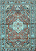 Medallion Light Blue Traditional Rug, tr4340lblu