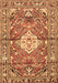 Machine Washable Medallion Brown Traditional Rug, wshtr4340brn