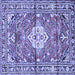 Square Medallion Blue Traditional Rug, tr4340blu