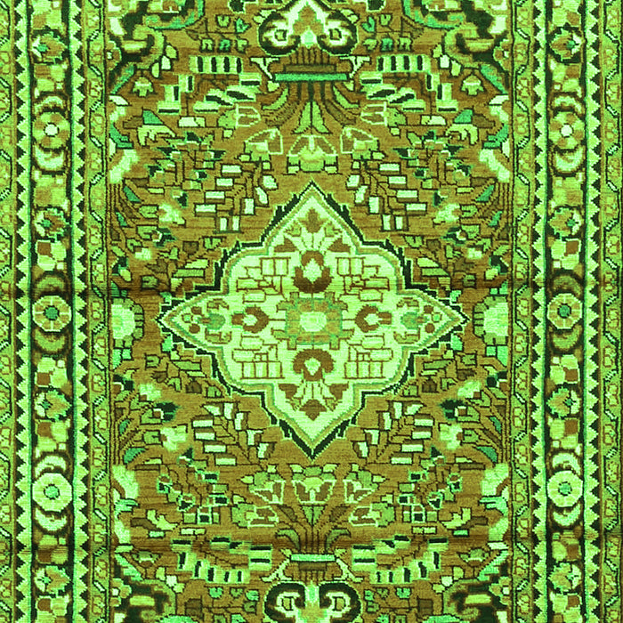 Serging Thickness of Machine Washable Medallion Green Traditional Area Rugs, wshtr4340grn