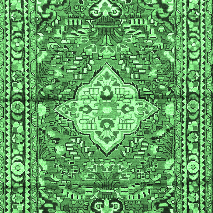 Medallion Emerald Green Traditional Rug, tr4340emgrn