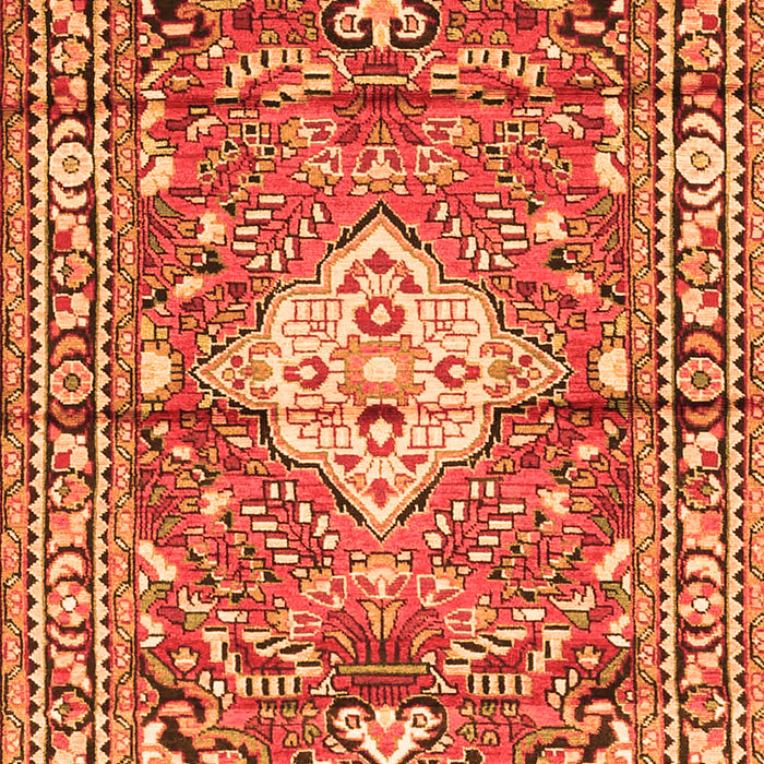 Serging Thickness of Machine Washable Medallion Orange Traditional Area Rugs, wshtr4340org