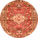 Square Medallion Orange Traditional Rug, tr4340org