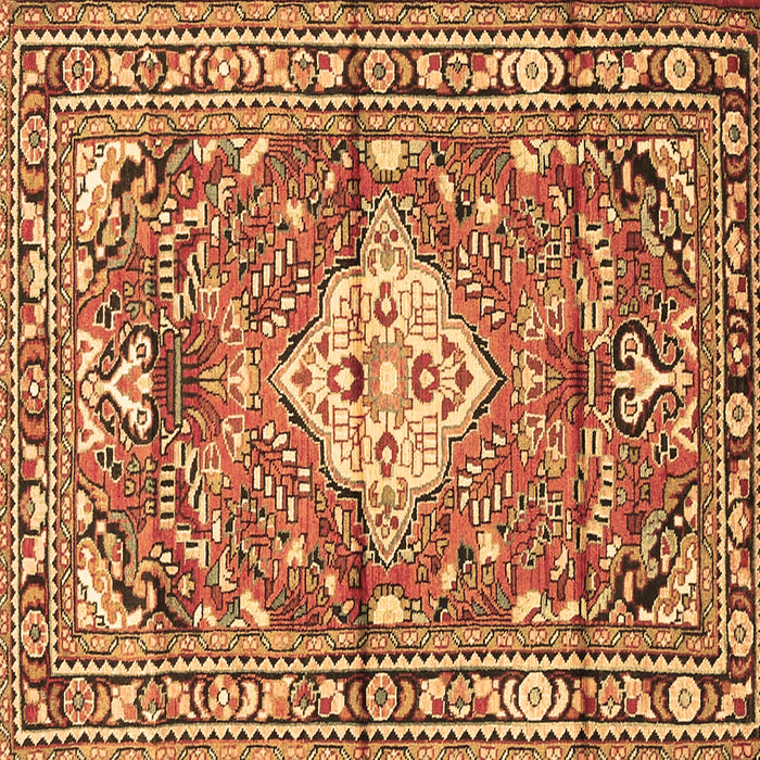 Square Medallion Brown Traditional Rug, tr4340brn