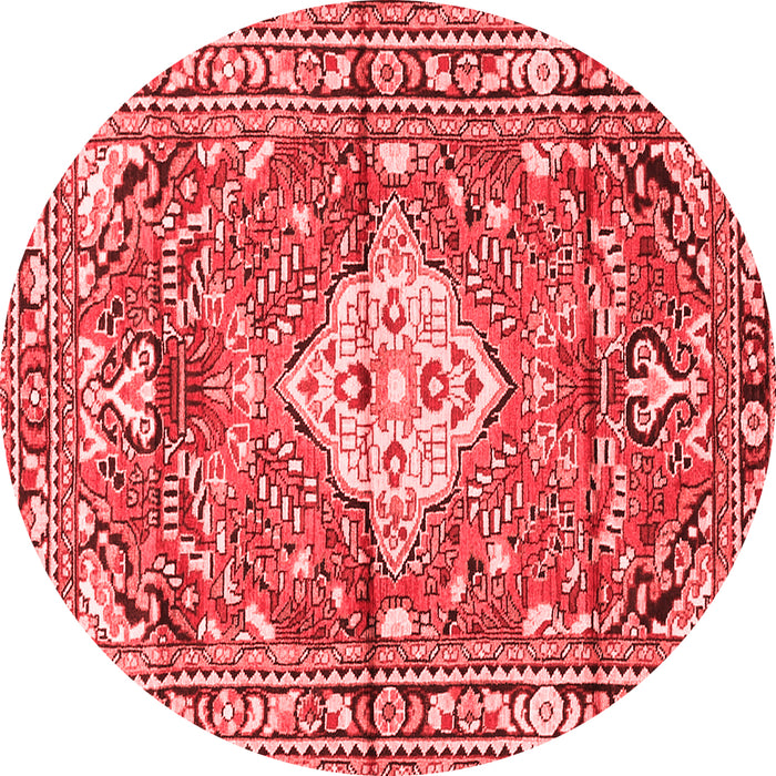 Machine Washable Medallion Red Traditional Rug, wshtr4340red