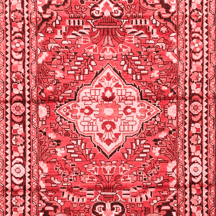 Machine Washable Medallion Red Traditional Rug, wshtr4340red