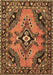 Machine Washable Medallion Brown Traditional Rug, wshtr4341brn