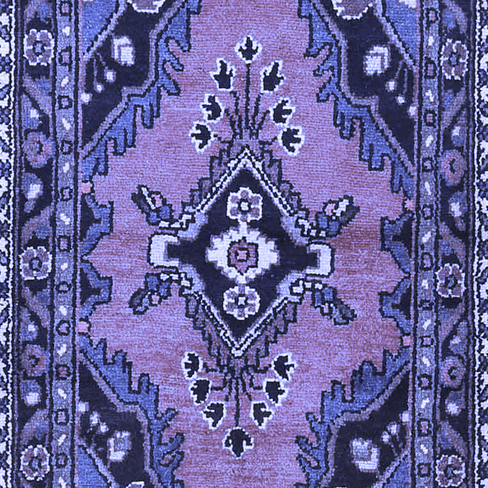 Machine Washable Medallion Blue Traditional Rug, wshtr4341blu