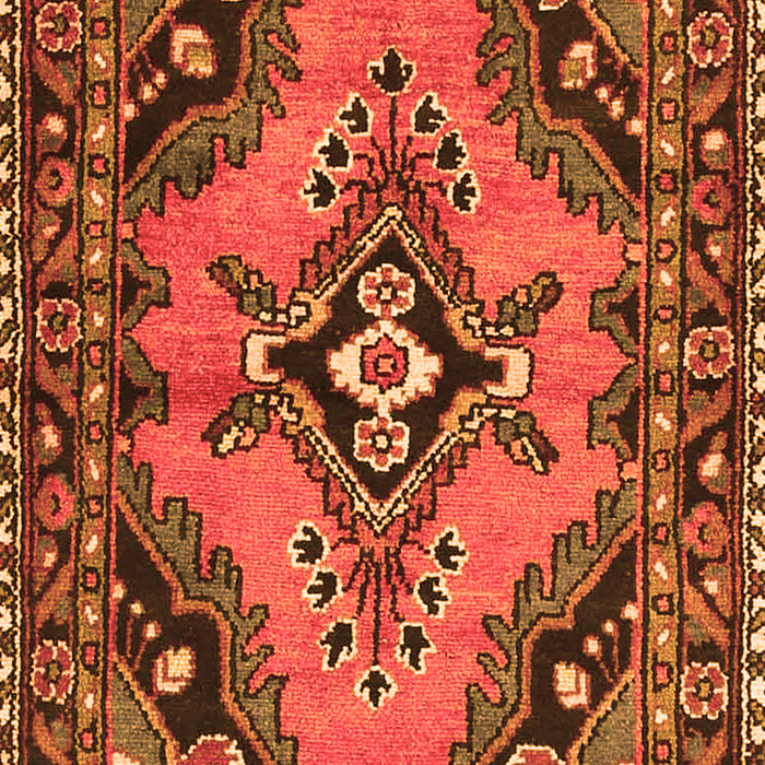 Medallion Orange Traditional Rug, tr4341org