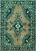 Medallion Turquoise Traditional Rug, tr4341turq