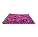 Sideview of Medallion Pink Traditional Rug, tr4341pnk