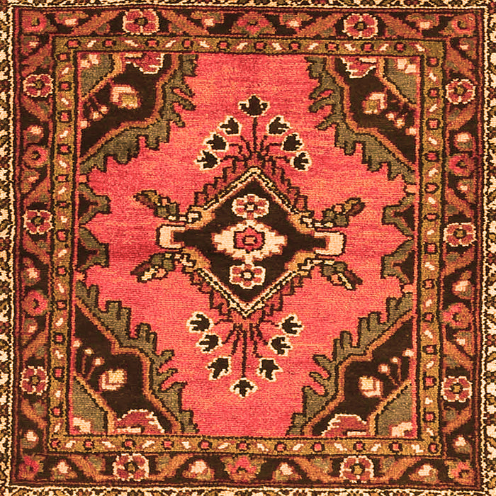 Serging Thickness of Medallion Orange Traditional Rug, tr4341org